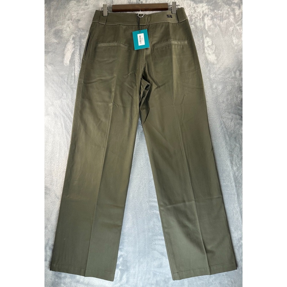 NWT Saint Art New York Pants Womens Size S Nessa Mid Rise Straight Green Twill - Picture 3 of 8